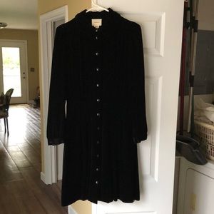 4 Cordelia Black Silk Velvet Dress Coat Buttons Wednesday Addams Halloween